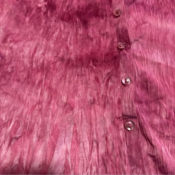Y2k Rave Pink tie dye button up shirt size large made in the USA - Picture 4 of 12
